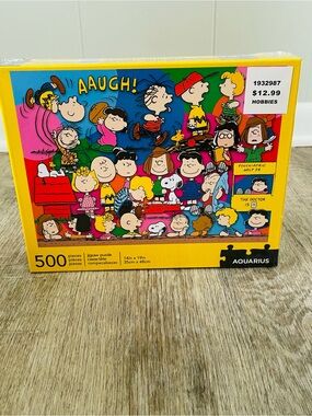 Peanuts Puzzle Yellow Blue Pink Red Multicolor 500pc by Aquarius